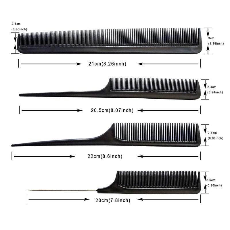yantaisiyu 10PCS Black Hair Combs Set for Hairdressing, Cutting & Styling - For Women, Men & Kids - Image 2